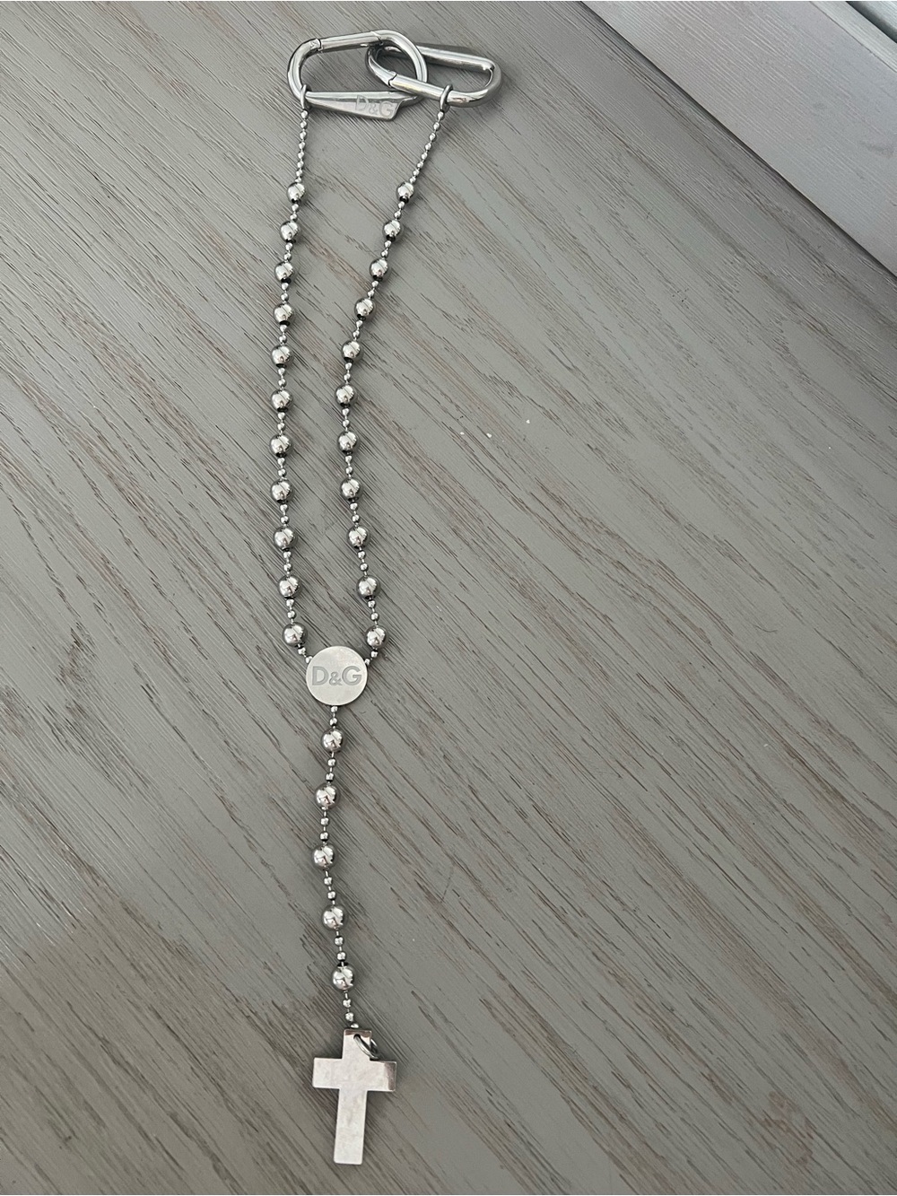 D&G Silver-Tone Carabiner and Ball Chain Necklace - Picture 3 of 4